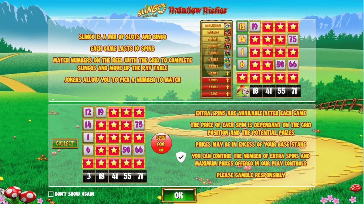 Slingo Rainbow Riches free slot